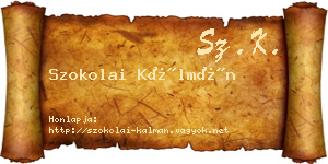 Szokolai Kálmán névjegykártya