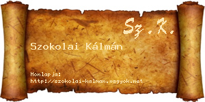 Szokolai Kálmán névjegykártya