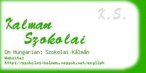 kalman szokolai business card